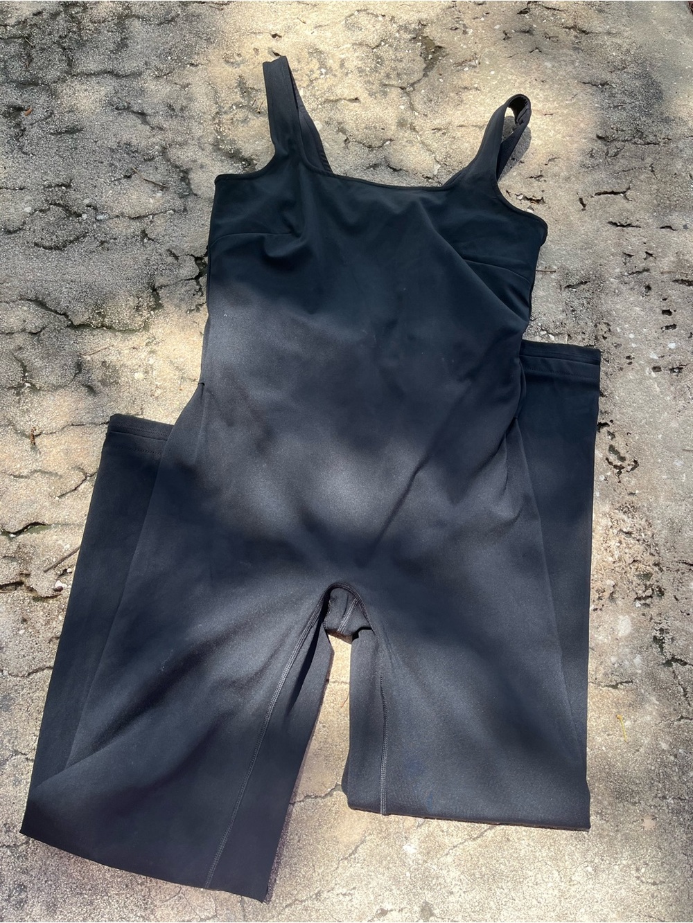 SPANX Black Square-Neck Flare Jumpsuit
